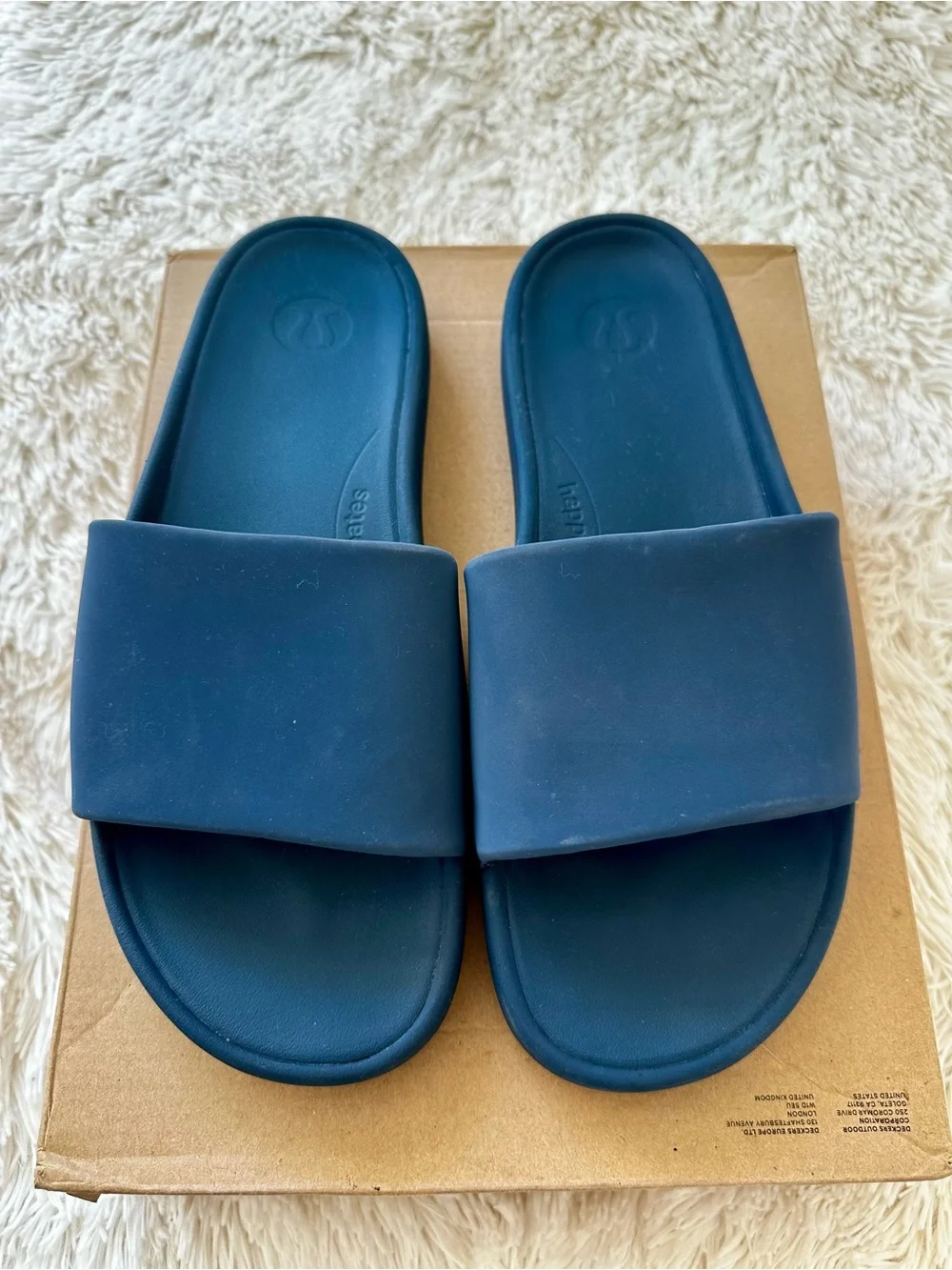 Lululemon Restfeel Slide Sandals Men’s 9 Blue Slip On Slides Casual Athletic